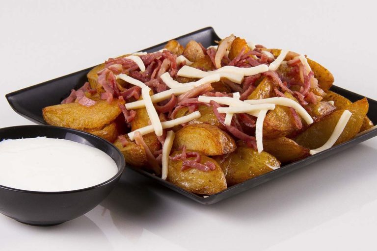 Pecorino-Kartoffeln mit Schinken