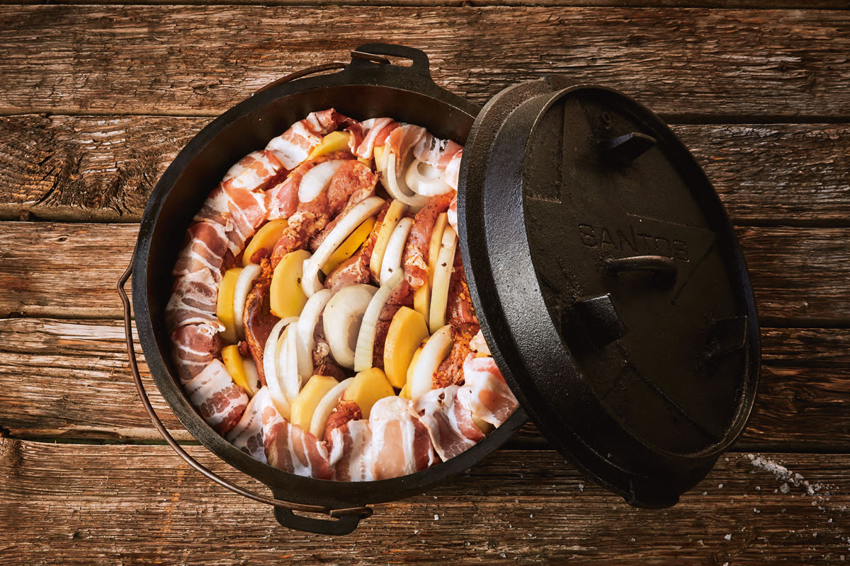 Schichtfleisch aus dem Dutch Oven