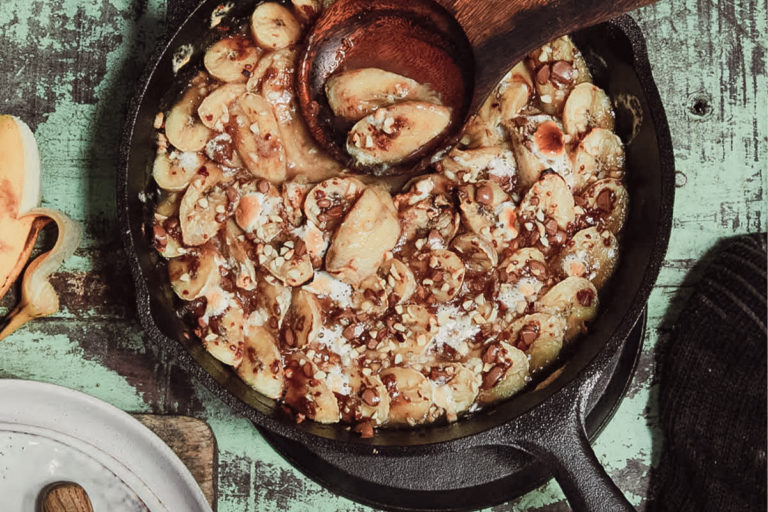 Englischer Brotpudding aus dem Dutch Oven