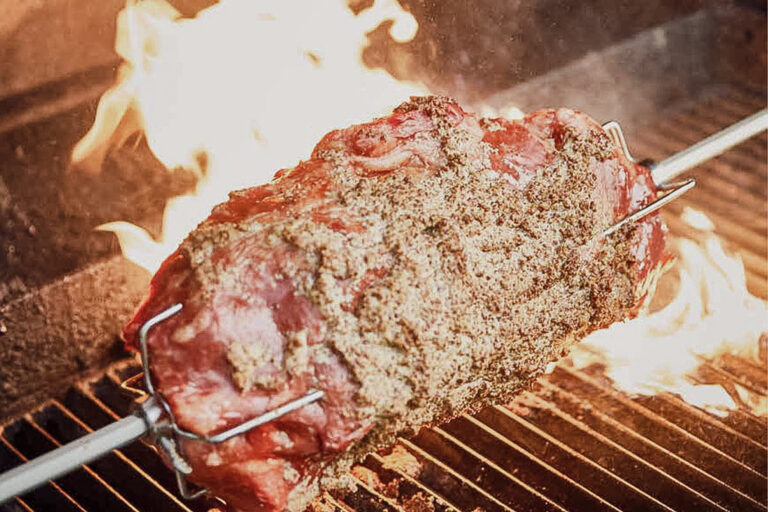 Steak im Drehspieß Korb