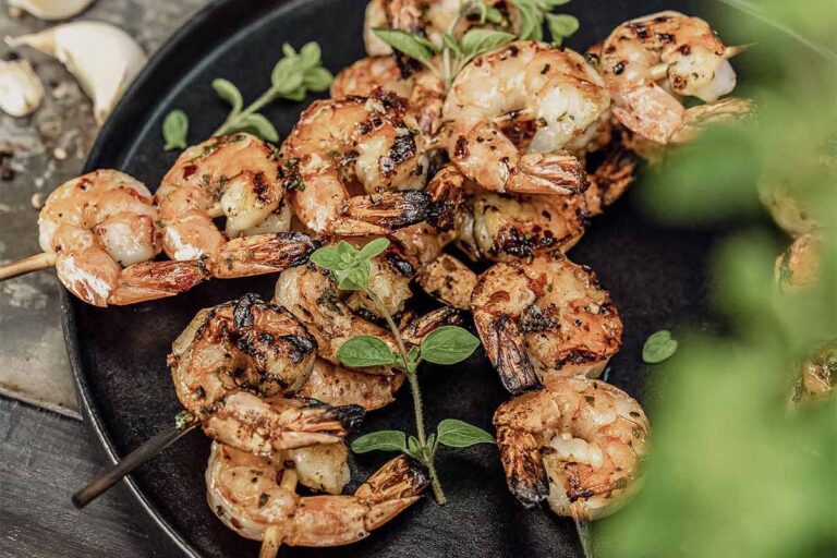 Gegrillte Garnelen mit Aioli-Dip