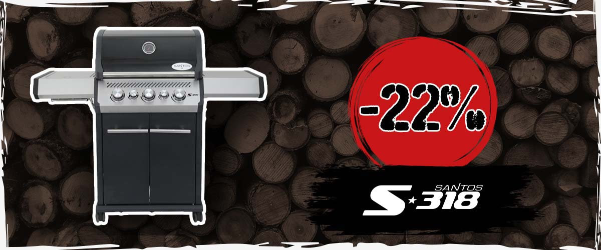 SANTOS Early Bird Angebot S-318 Schwarz Gasgrill 