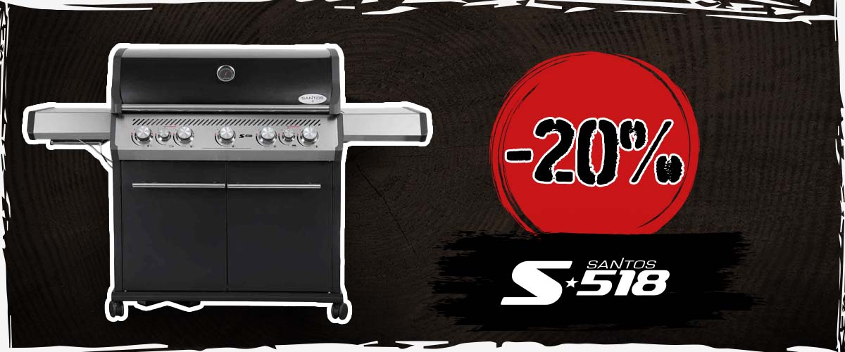 SANTOS Early Bird Angebot S-518 Schwarz Black Gasgrill Angebot