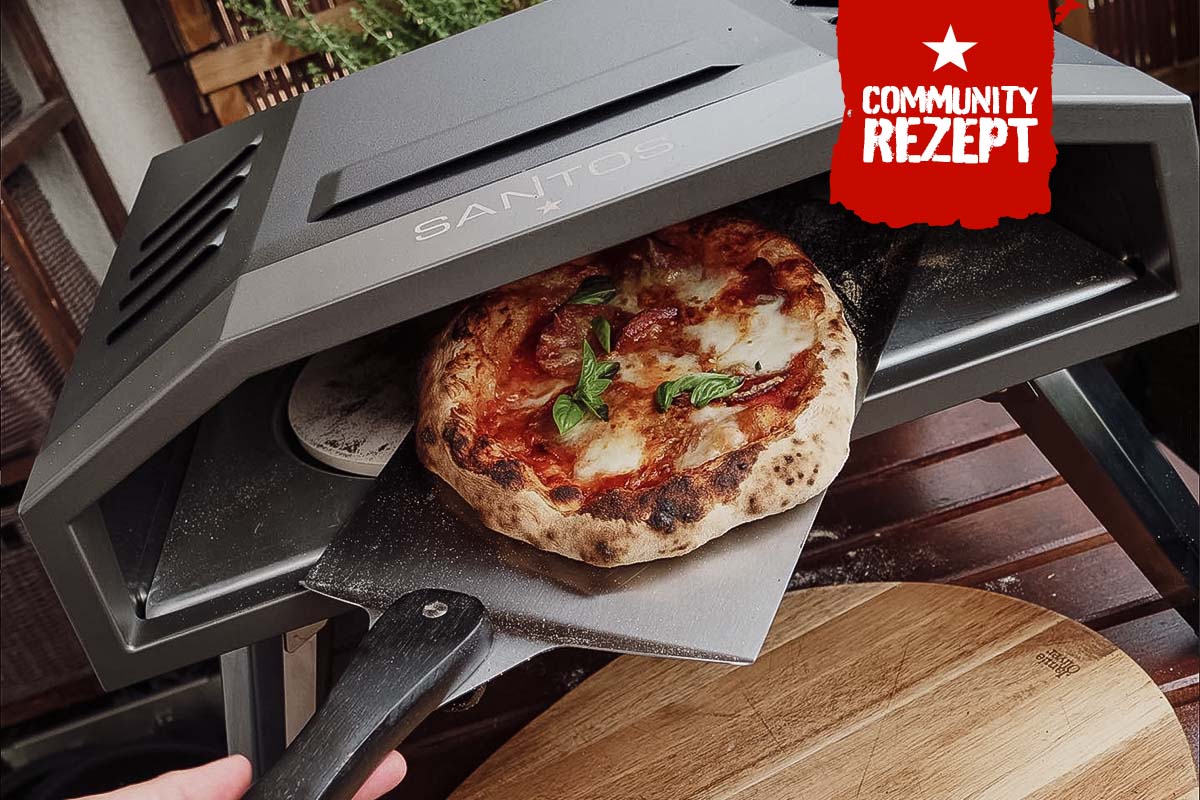 SANTOS Pizzateig im Pizzaofen Rezept