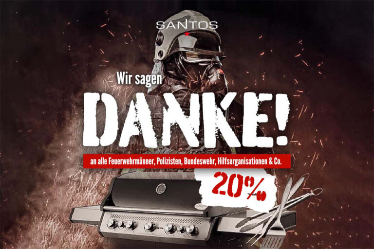 Hilfsorganisationen Rabattaktion | 20% auf SANTOS Grills & Grillzubehör