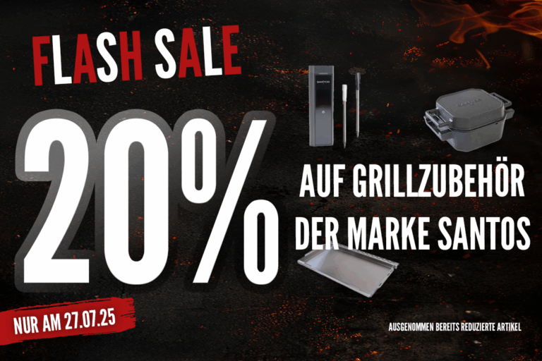 Flash Sale am Sonntag: 20 % auf Grillzubehör von SANTOS