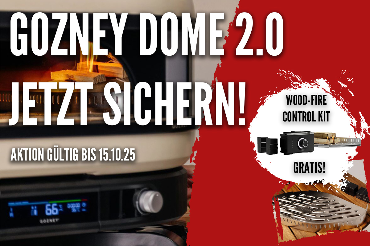 Sichere Dir beim Kauf des Gozney Dome 2.0 ein gratis Wood-Fire Tool Kit. Bis zum 15.10. Gozney Dome 2.0 oder 2.0 XL kaufen und Gratis Zubehör sichern!