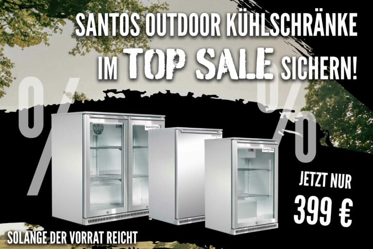 Cool bleiben beim Grillen: SANTOS Outdoorkühlschränke im Top Sale!