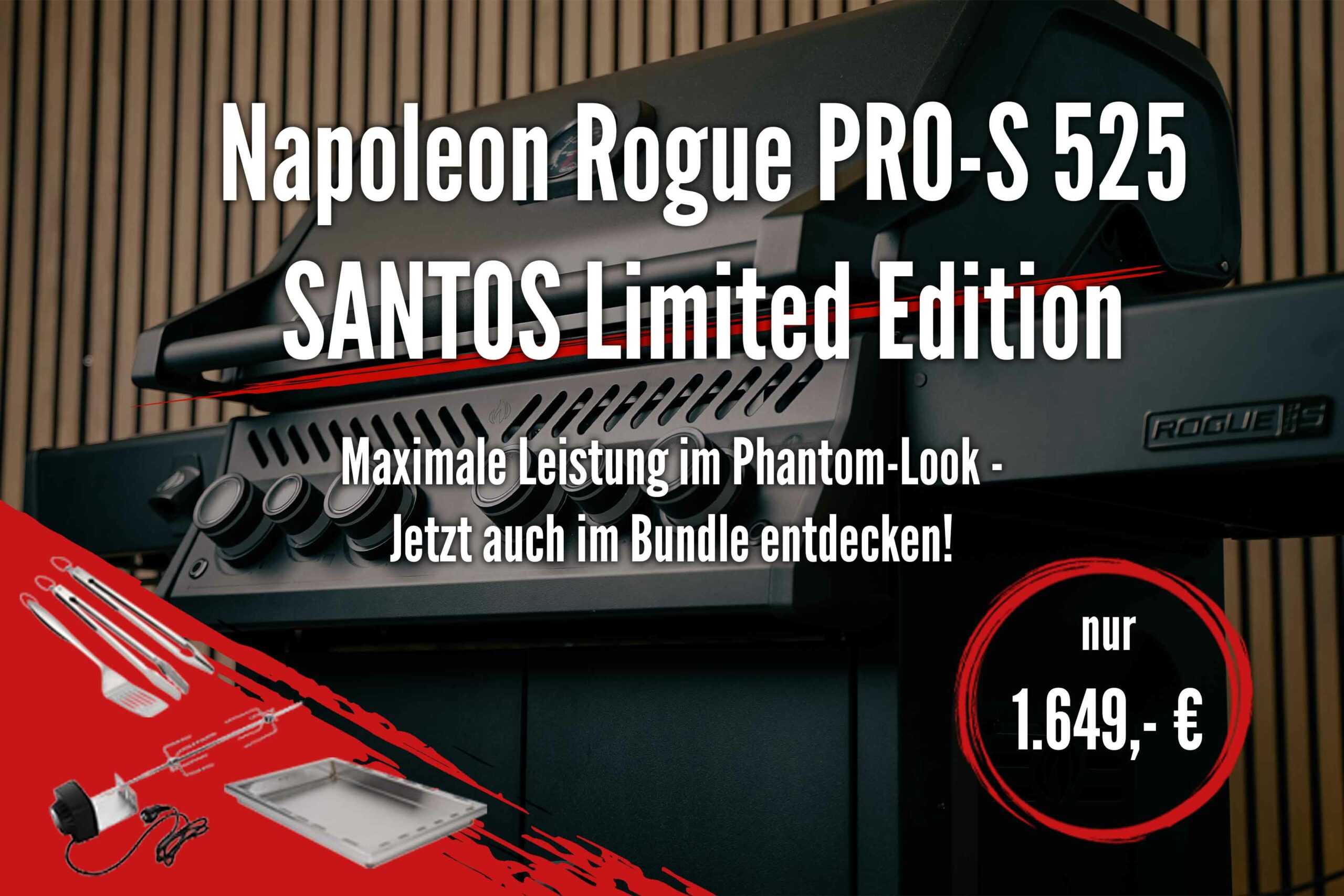 Entdeckt den Napoleon Rogue PRO-S 525 in der SANTOS Limited Edition im Bundle inkl. Zubehör!