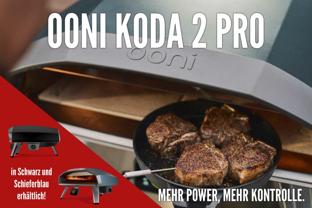 Der Ooni Koda 2 Pro in Schwarz oder Schieferblau