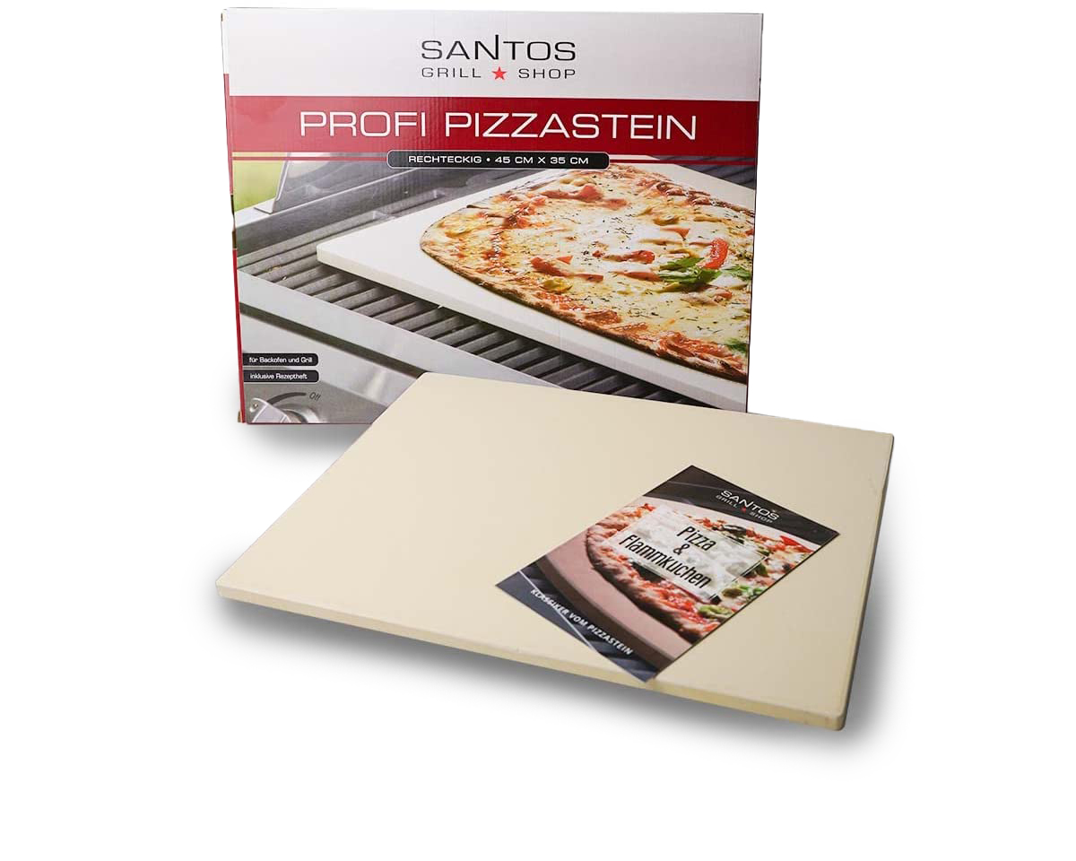 SANTOS Pizzastein für Backofen & Grill, Eckig, 45 x 35 cm
