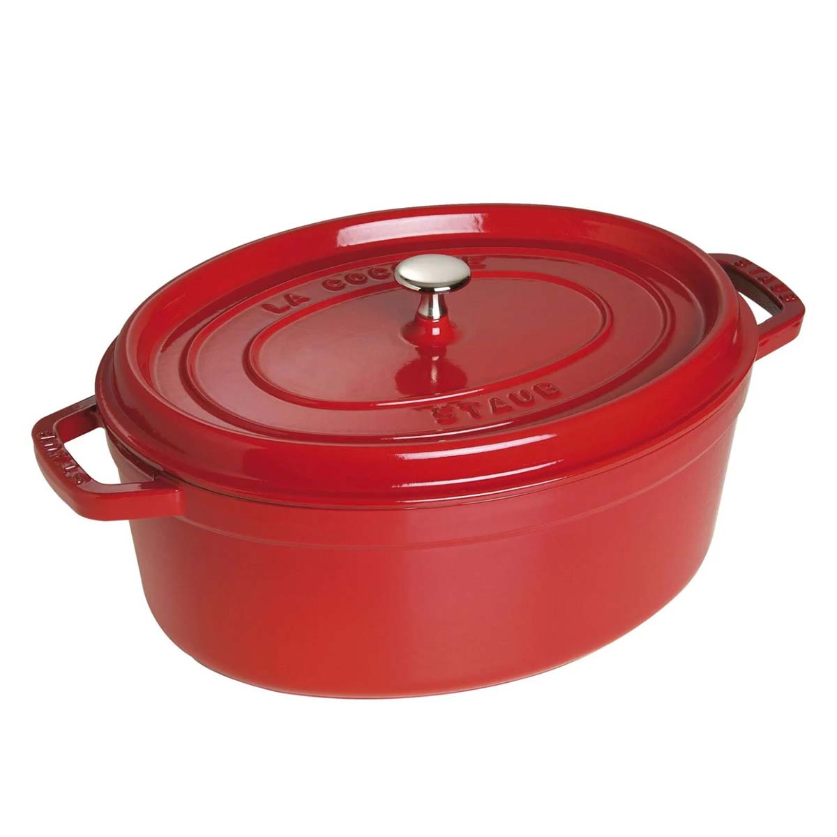 STAUB Cocotte, 27 cm, Kirsch-Rot, oval, Gusseisen STAUB Cocotte, 27 cm, Kirsch-Rot, oval, Gusseisen