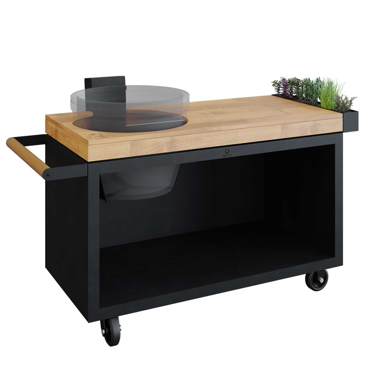 OFYR Kamado Table Black 135 PRO Teakholz für Kamado Joe OFYR Kamado Table Black 135 PRO Teakholz für Kamado Joe