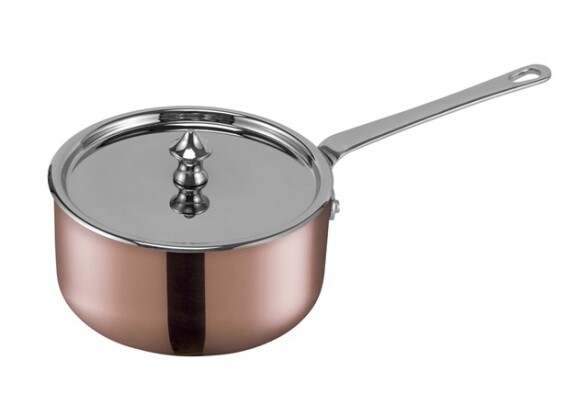 SCANPAN Maitre D' Kupfer Stielkasserolle 0,6 l mit Deckel – Eleganz für feine Saucen und kleine Gerichte