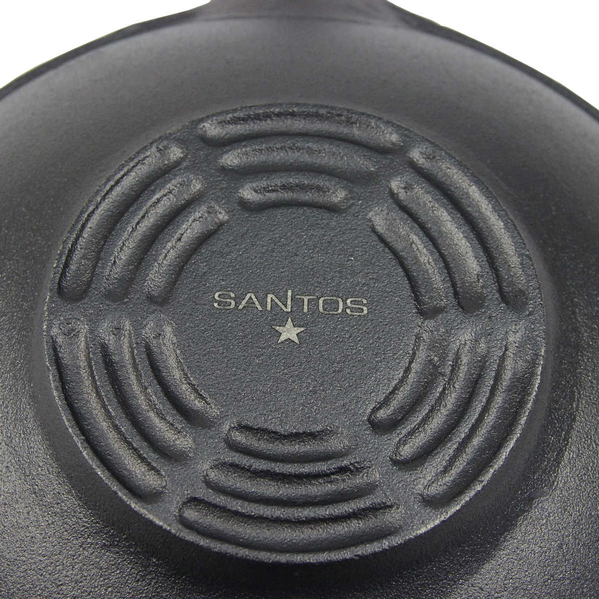 SANTOS Gusseisen Wokpfanne rund - Guss-Wok - ø31,8cm x 48,8cm - Feuertopf -  Grilltopf - ideal für Lagerfeuer, Feuerstelle oder Kohle- oder Gas-Grill