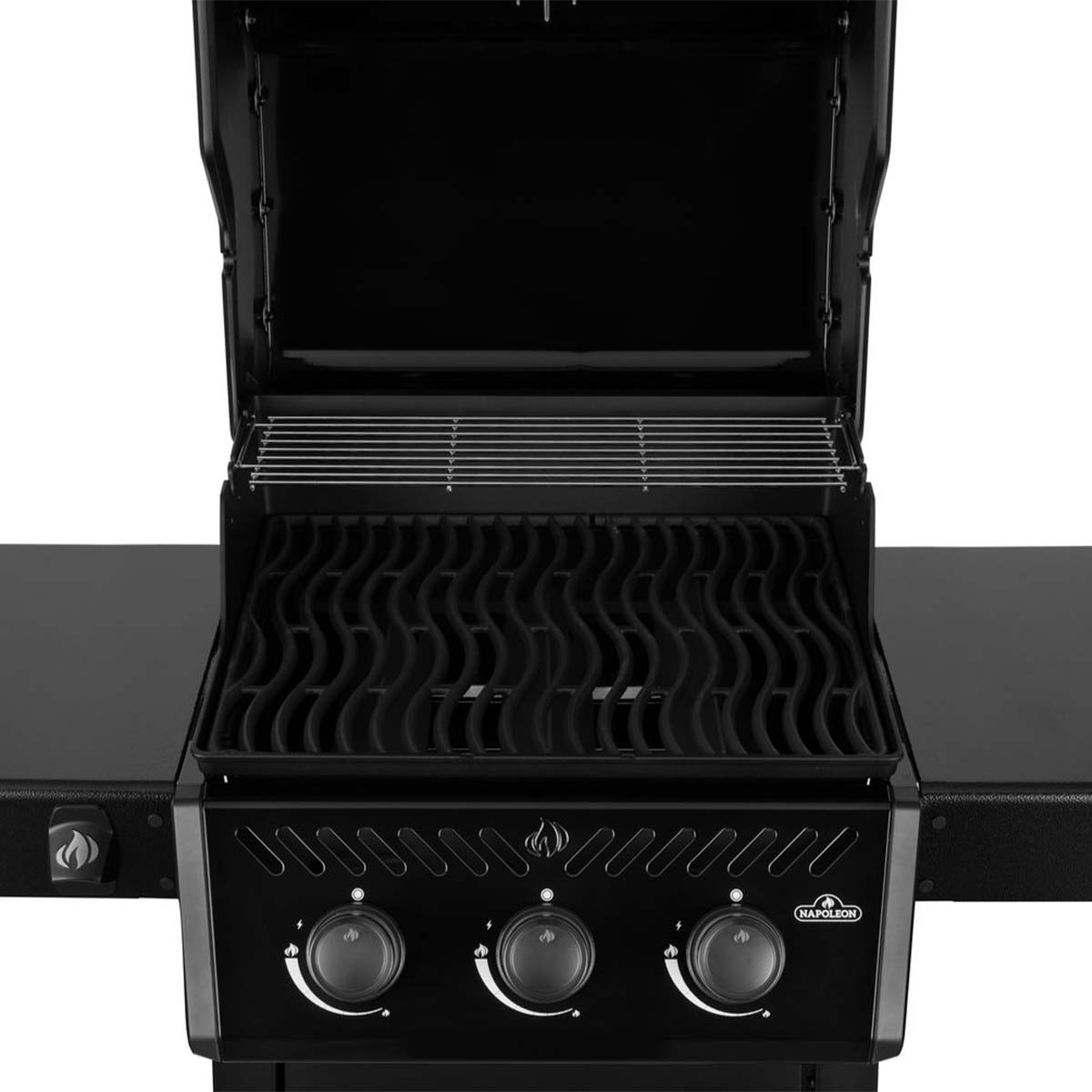 Napoleon Freestyle 425 in Schwarz, offene Haube