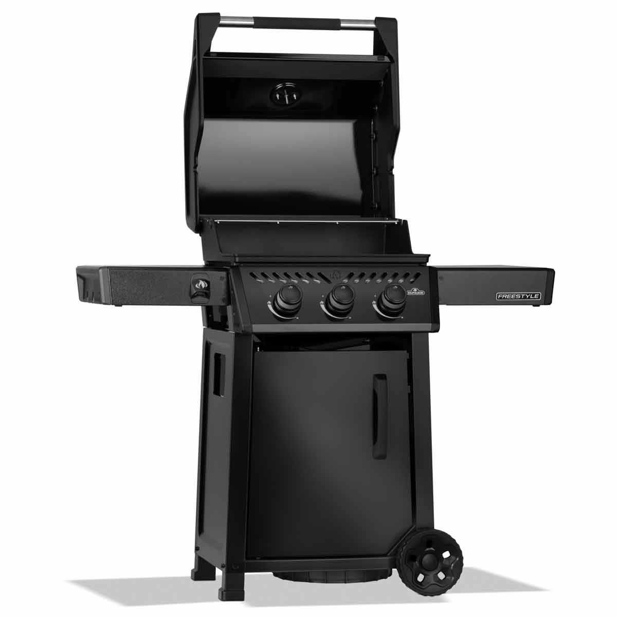 Napoleon Freestyle 365 in Schwarz, Haube offen