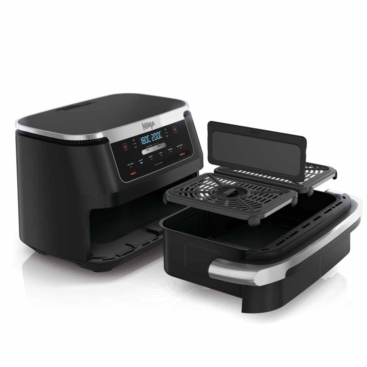 Ninja Foodi FlexDrawer Heißluftfritteuse, 10,4 Liter in Schwarz, Lieferumfang