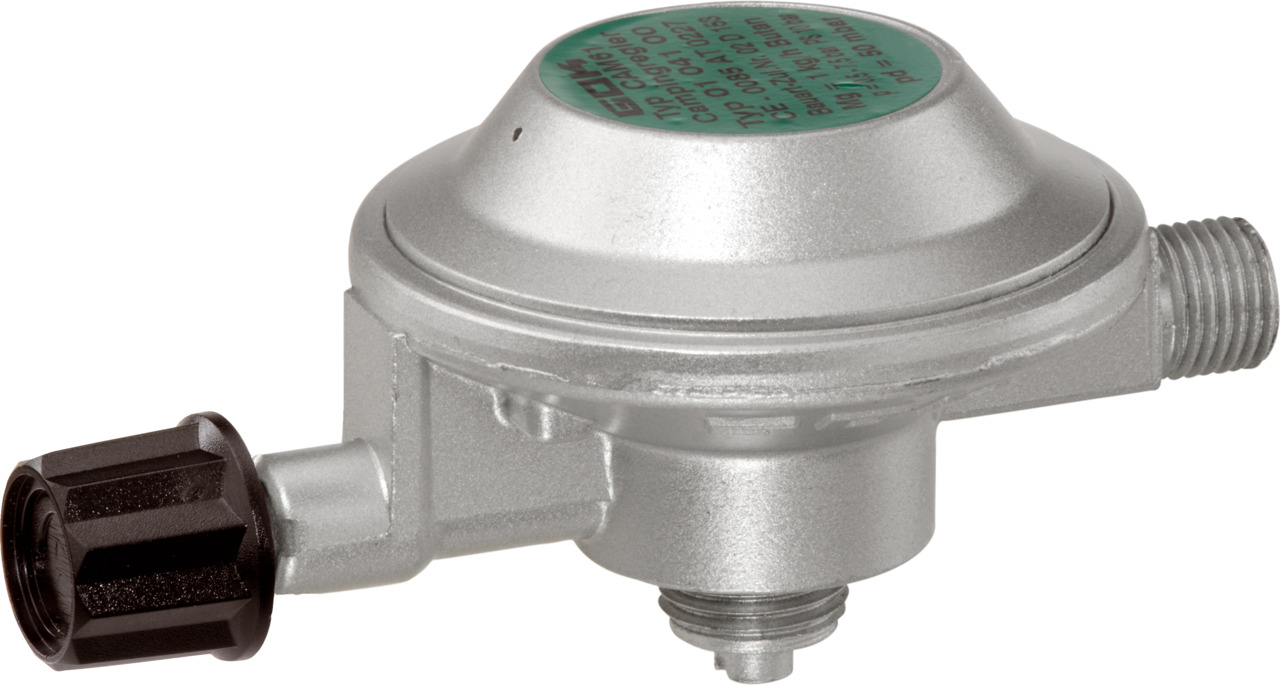 Druckregler 50 mbar für Gaskartuschen (G 1/4" LH-KN)