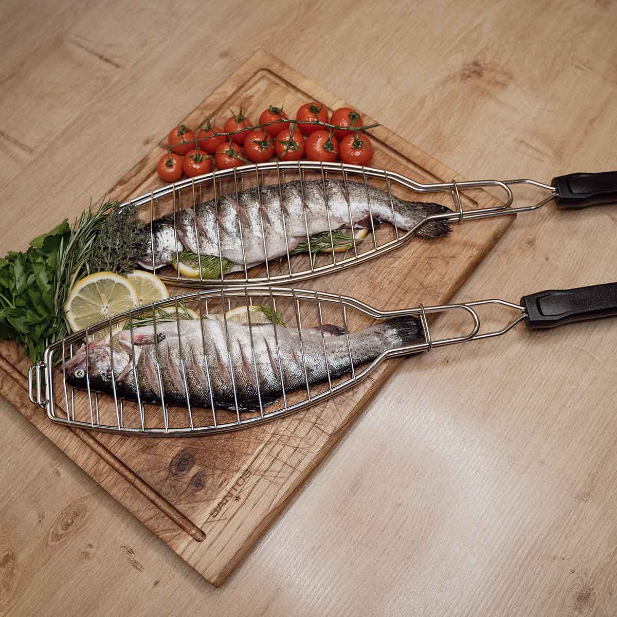 SANTOS Fischbräter Edelstahl 61,5 cm - 2er-Set