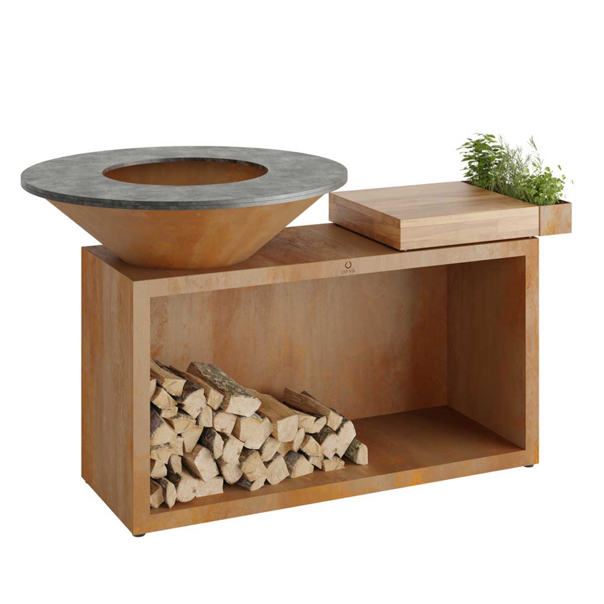 OFYR-Island+ Corten 100 Teak Wood