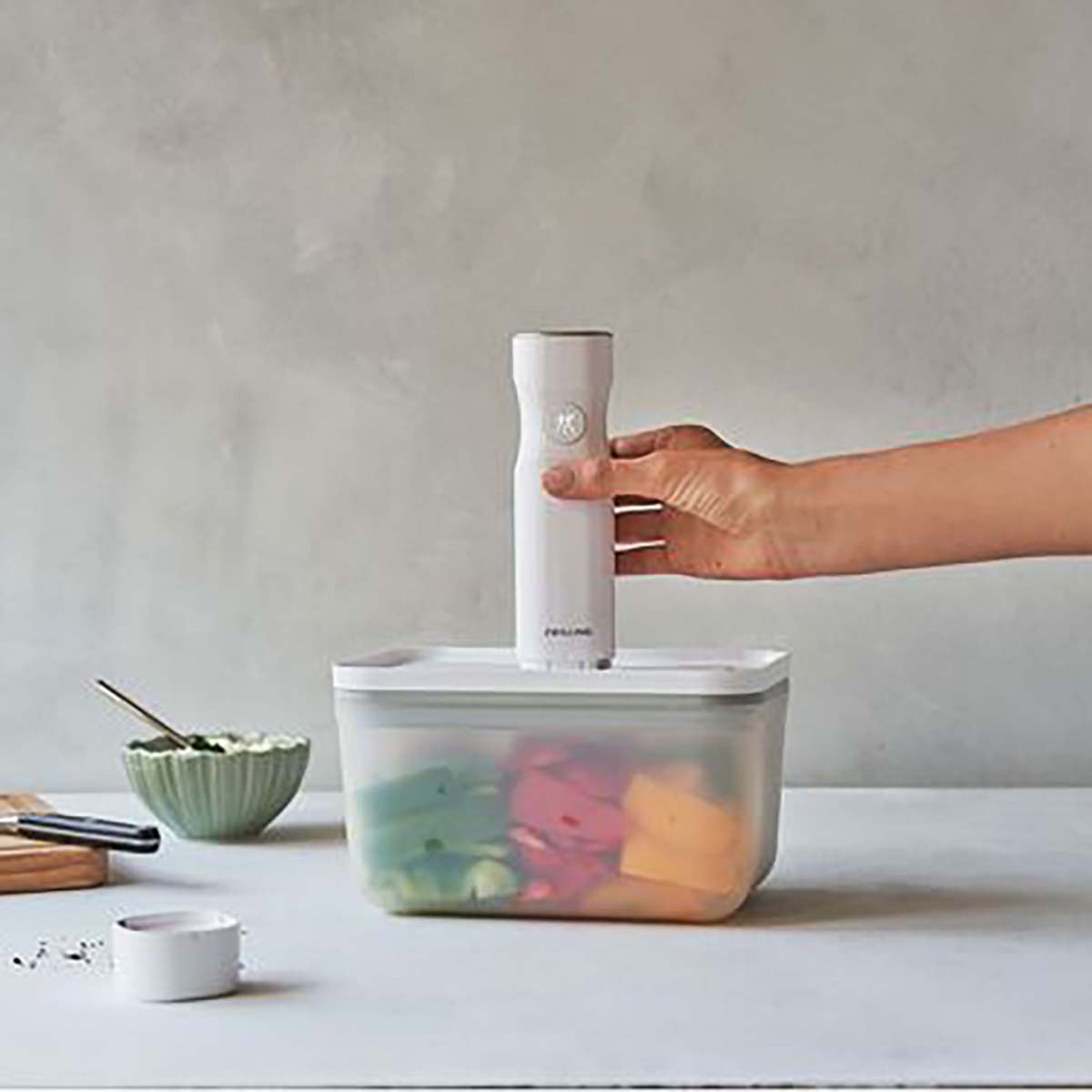 ZWILLING FRESH & SAVE Vakuum Lunchbox L | Glas | Weiß-grau