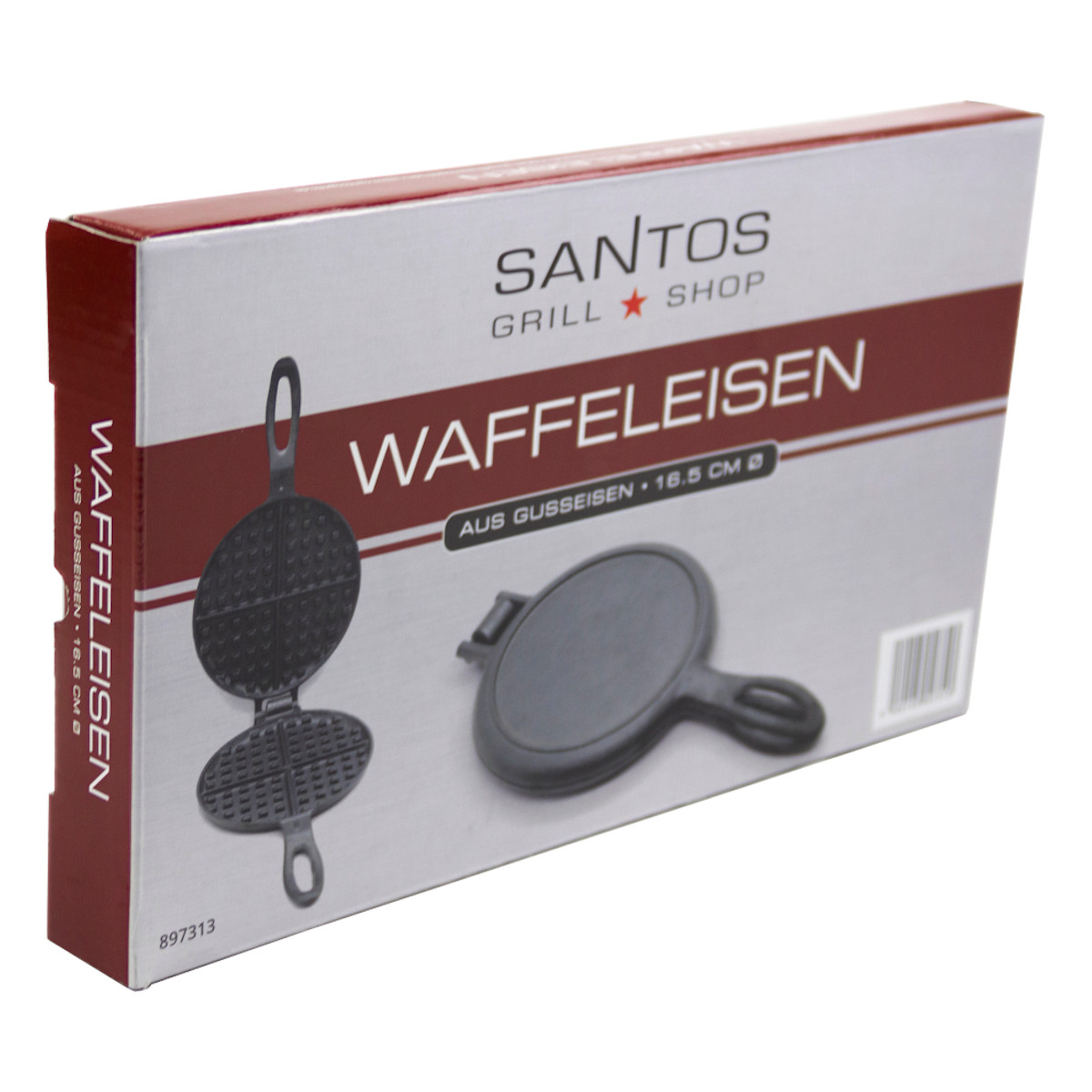 SANTOS XL Gusseisen Waffeleisen, Rund, Gusseisen, Ø 16,5 cm SANTOS XL Gusseisen Waffeleisen, Rund, Gusseisen, Ø 16,5 cm