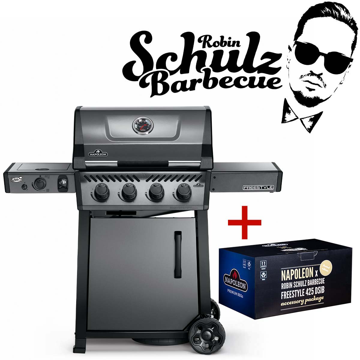 skulder hver for sig Forbigående Napoleon Freestyle 425, 4 Hauptbrenner, mit Sizzle Zone Seitenbrenner,  Graphit, Robin Schulz Edition | PakF425DSIBPGT-DE