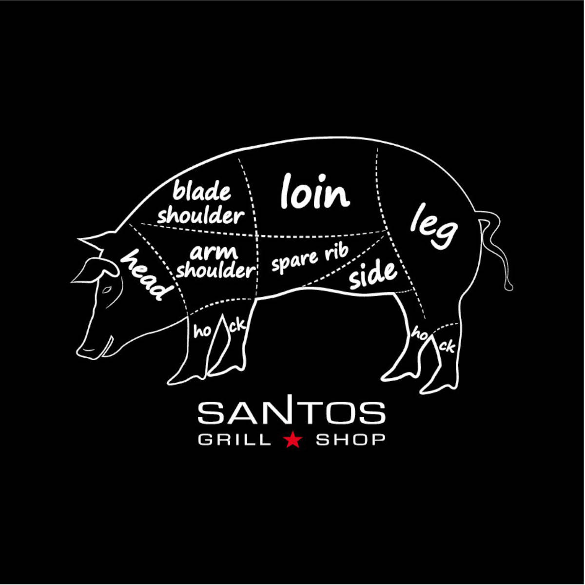 SANTOS Servietten Beef Cuts 33x33cm SANTOS Servietten Beef Cuts 33x33cm