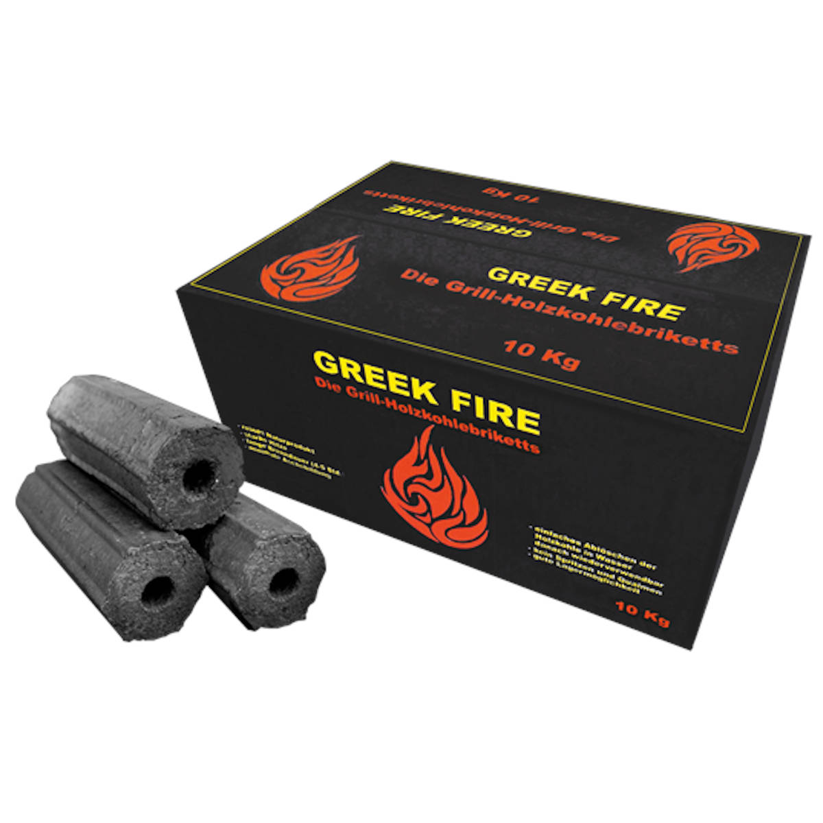 10 Greek Fire Grill-Holzkohlebriketts kg