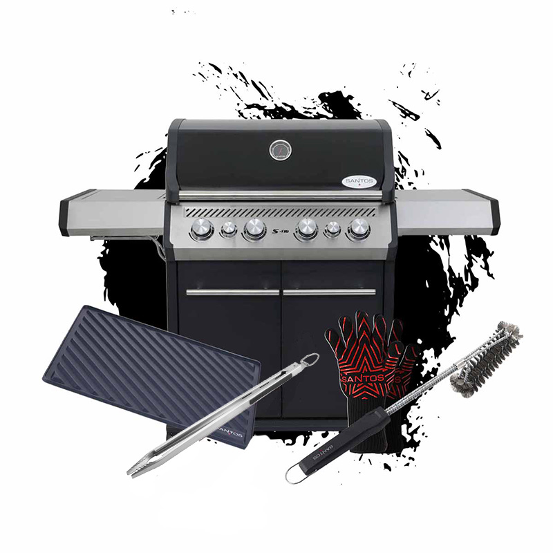 SANTOS S-418 Black | Seiten- & Heckbrenner inkl. Zubehör | Firmenpaket SANTOS S-418 Black | Seiten- & Heckbrenner inkl. Zubehör | Firmenpaket