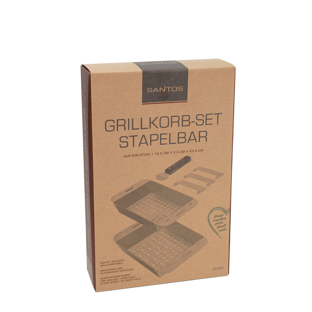 SANTOS Grillkorb-Set Edelstahl | stapelbar