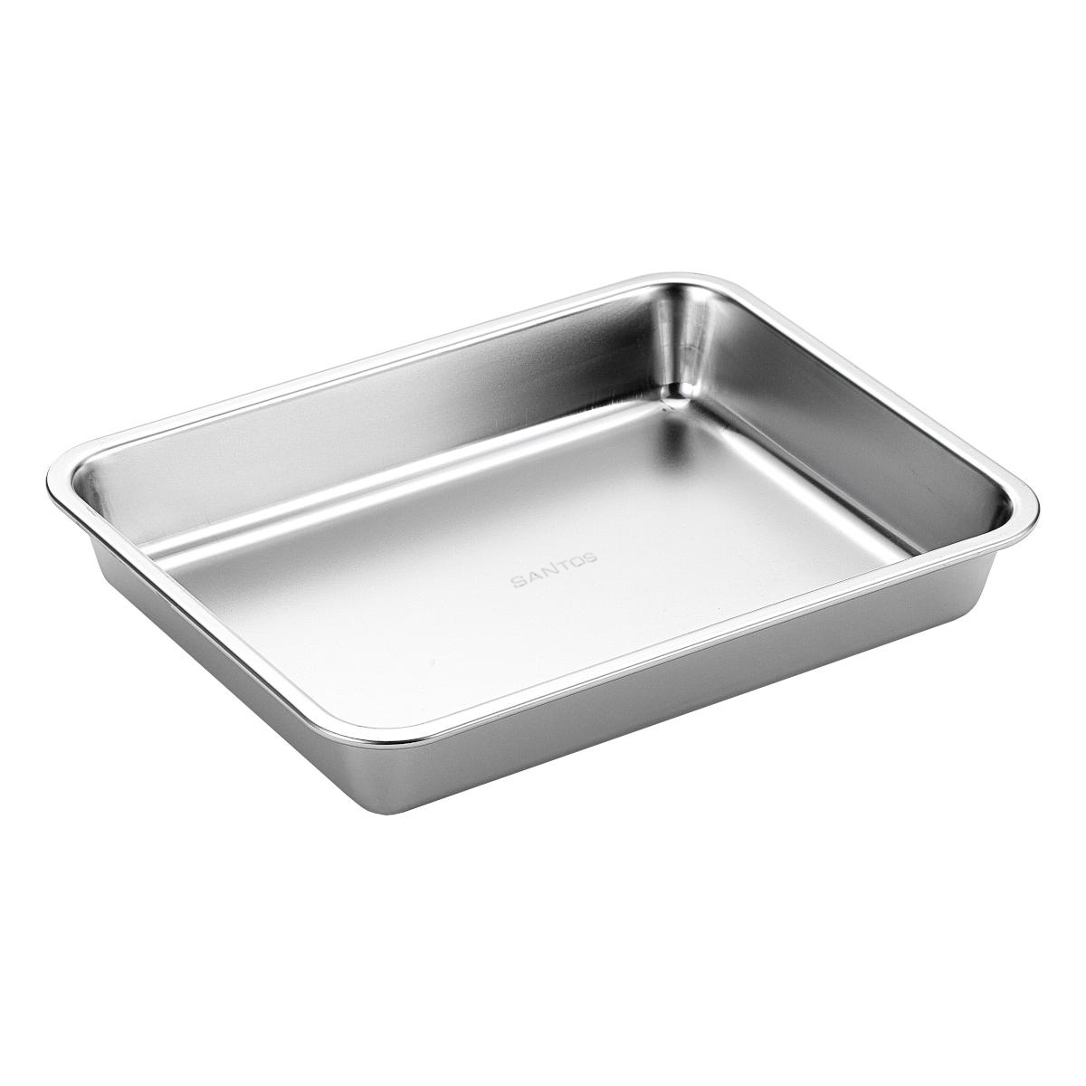 SANTOS Wokwender - Edelstahl - 10cm breiter Wokspatel - abgerundete Ecken -  Pfannenspachtel für große Grillpfannen, Woks & Grillkörbe - Pfannenwender