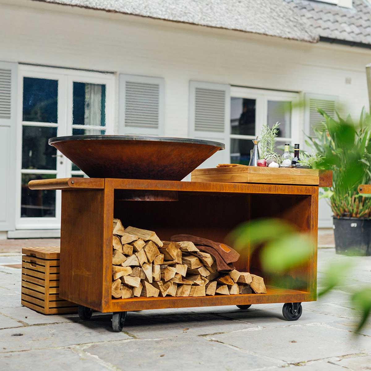 OFYR Feuerplatte Island Corten 100 PRO Teakholz OFYR Feuerplatte Island Corten 100 PRO Teakholz