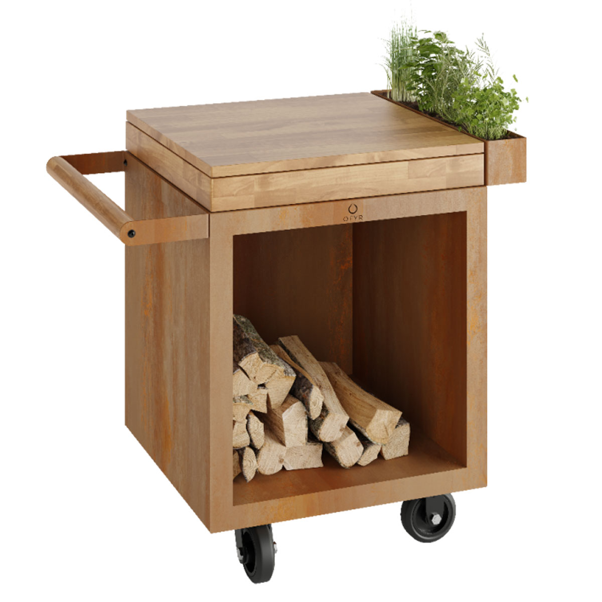 OFYR Mise en Place Table Corten 65 PRO Teakholz OFYR Mise en Place Table Corten 65 PRO Teakholz
