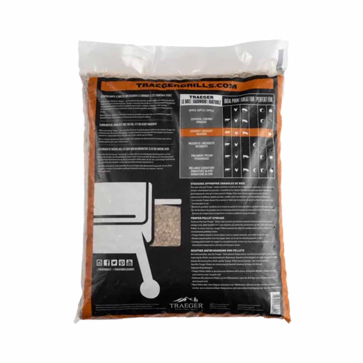 Traeger Hartholz Pellets Hickory | 9 kg | FSC Traeger Hartholz Pellets Hickory | 9 kg | FSC