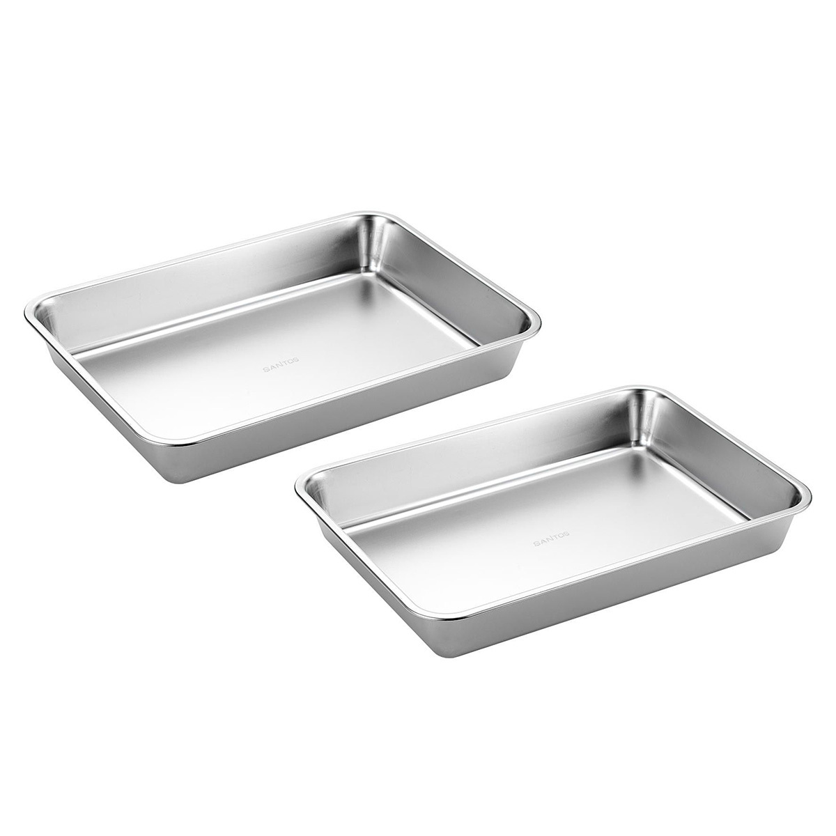 SANTOS Edelstahl Grillschale & Auffangschale, groß - 2x 