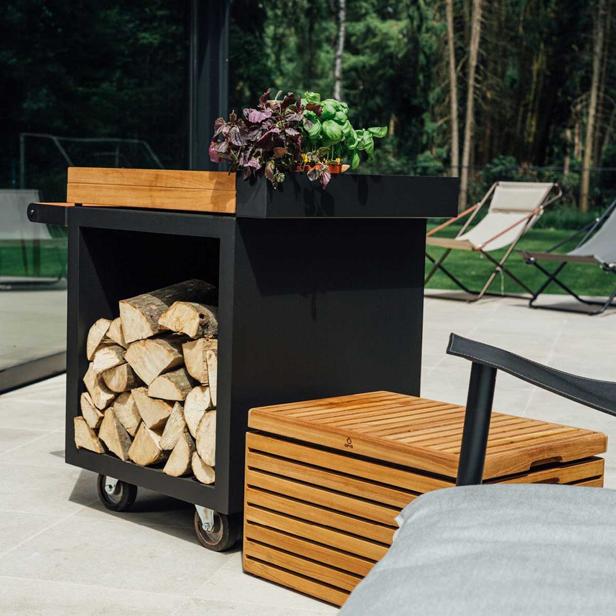 OFYR Mise en Place Table Black 65 PRO Teakholz OFYR Mise en Place Table Black 65 PRO Teakholz