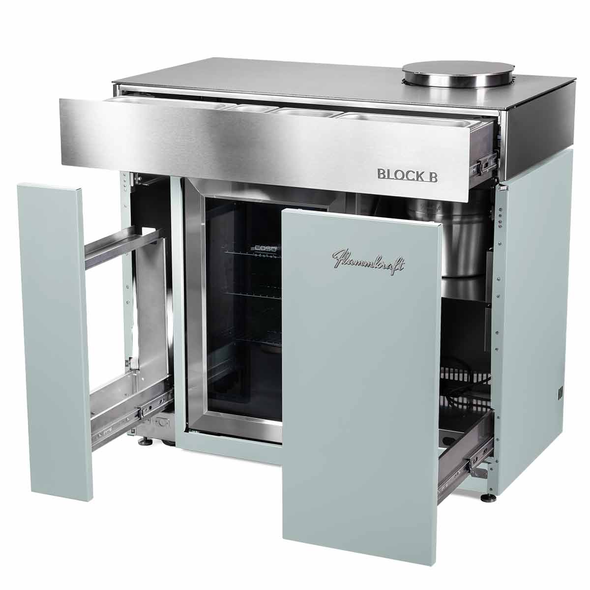 Flammkraft Block B, Flexibles Bar- und Kühlmodul, Front