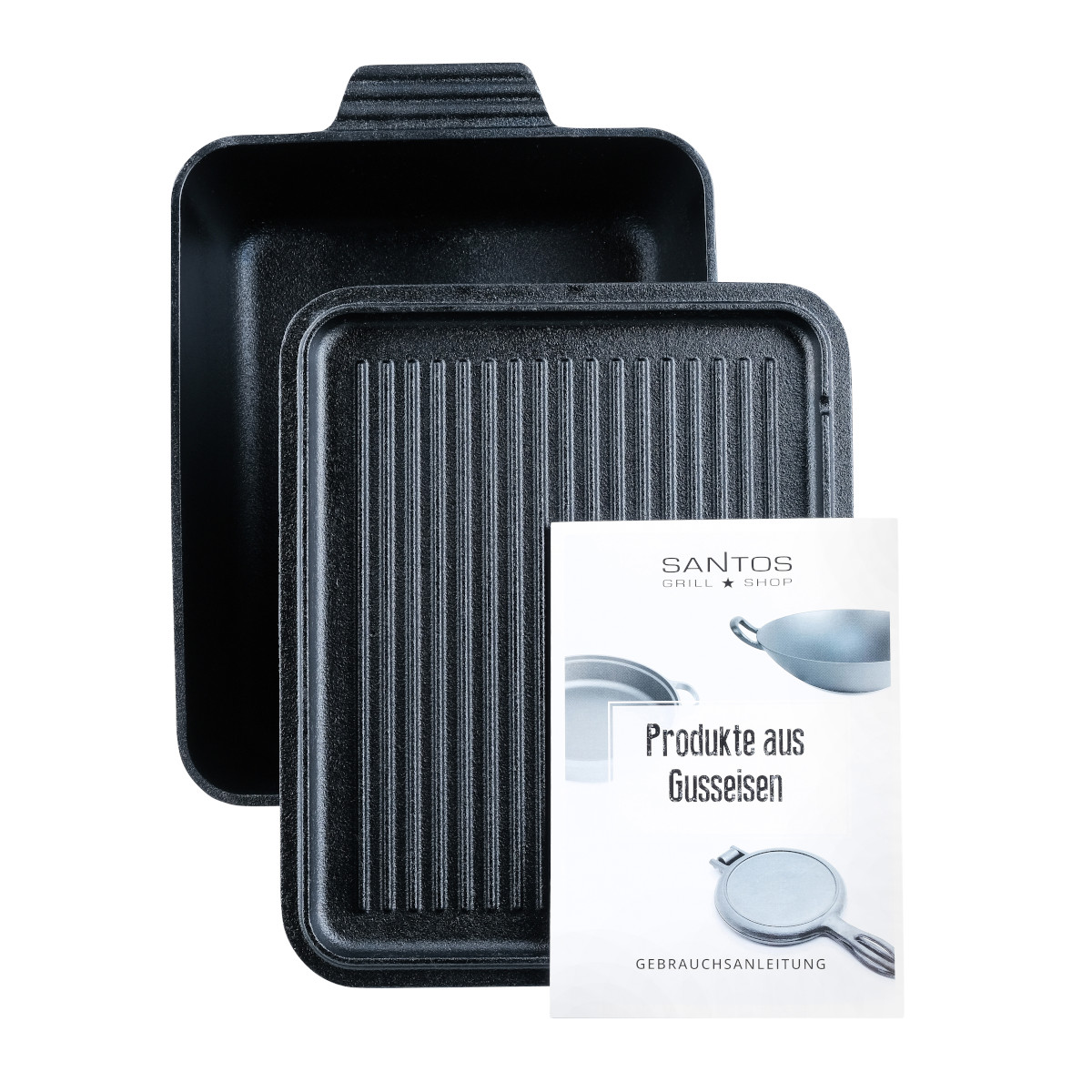 Santos Kastenform aus Gusseisen mit Deckel Lieferumfang, Anleitung für Gusseisen