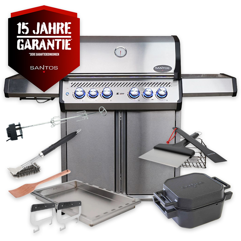 SANTOS S-418 Pro TST | Seiten- & Heckbrenner | Ready2Grill Bundle