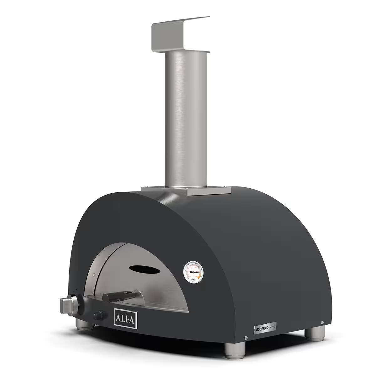 Alfa Forni Gas Pizzaofen Moderno | 1 Pizza | Schiefergrau | Erdgas