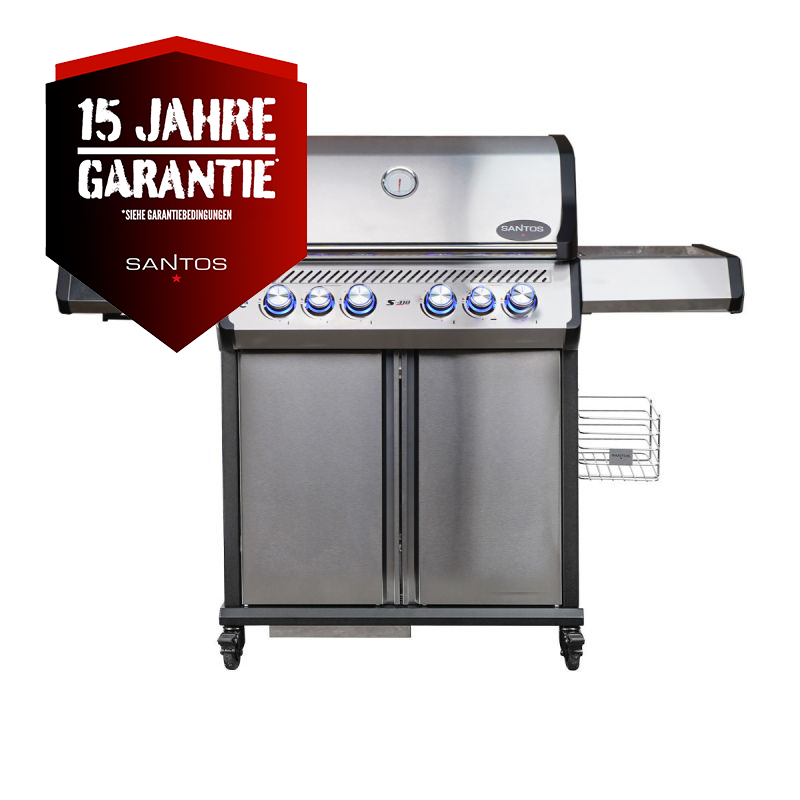 SANTOS S-418 Pro Edelstahl I Seiten- & Heckbrenner | Ready2Grill Bundle