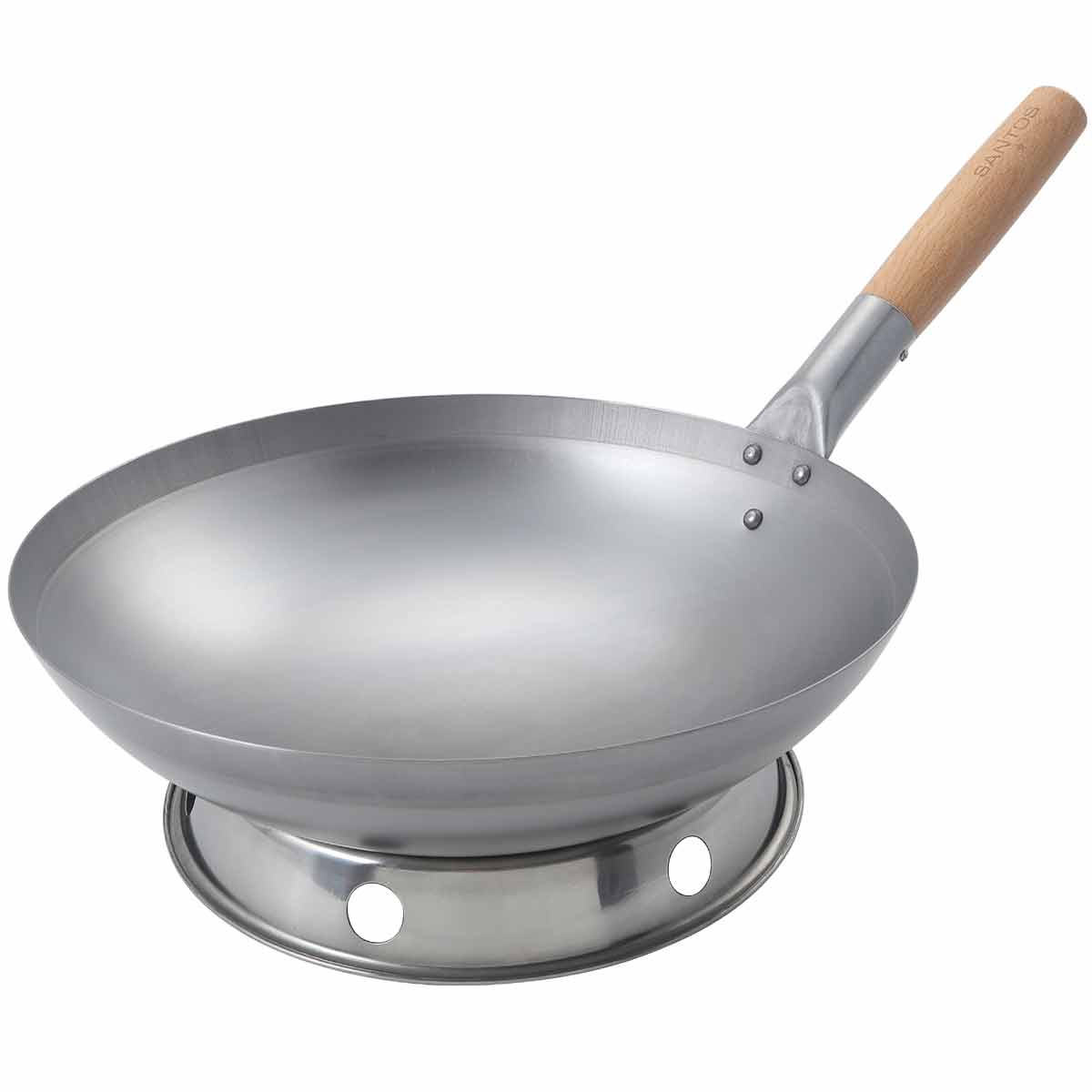 SANTOS Wok | 33 cm | Carbonstahl | mit Wokring SANTOS Wok | 33 cm | Carbonstahl | mit Wokring