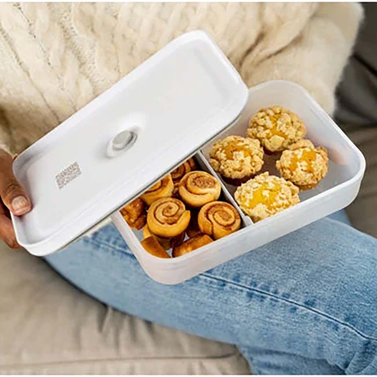 ZWILLING FRESH & SAVE Vakuum Lunchbox L flach | Kunststoff | Semitransparent-Grau