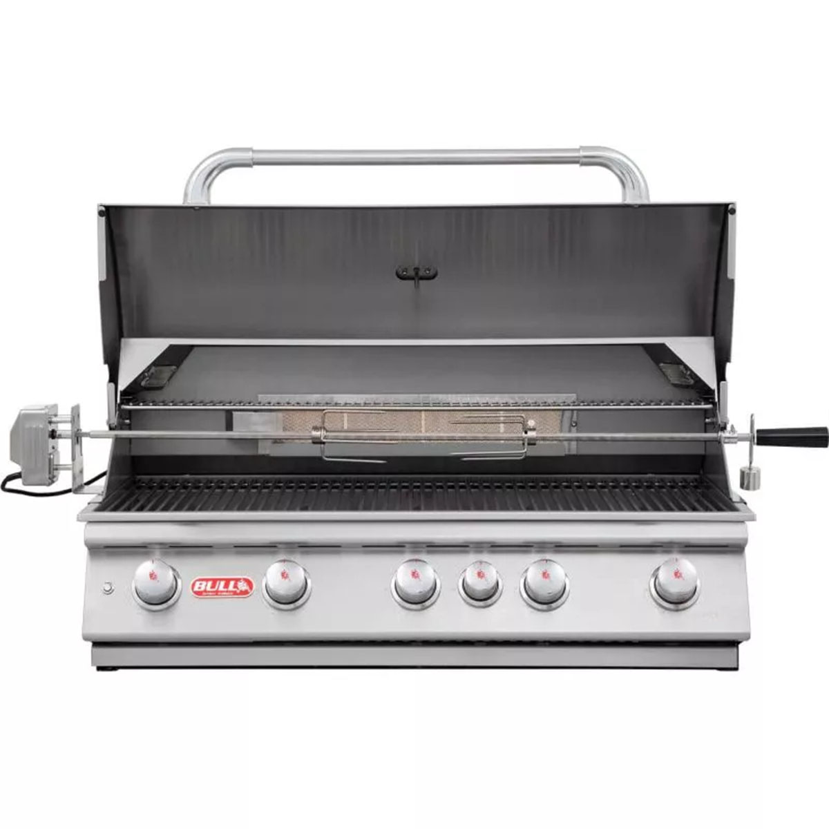 Bull Brahma Einbau Gasgrill | 5 Brenner | Edelstahl | Infrarot Heckbrenner & Rotisserie
