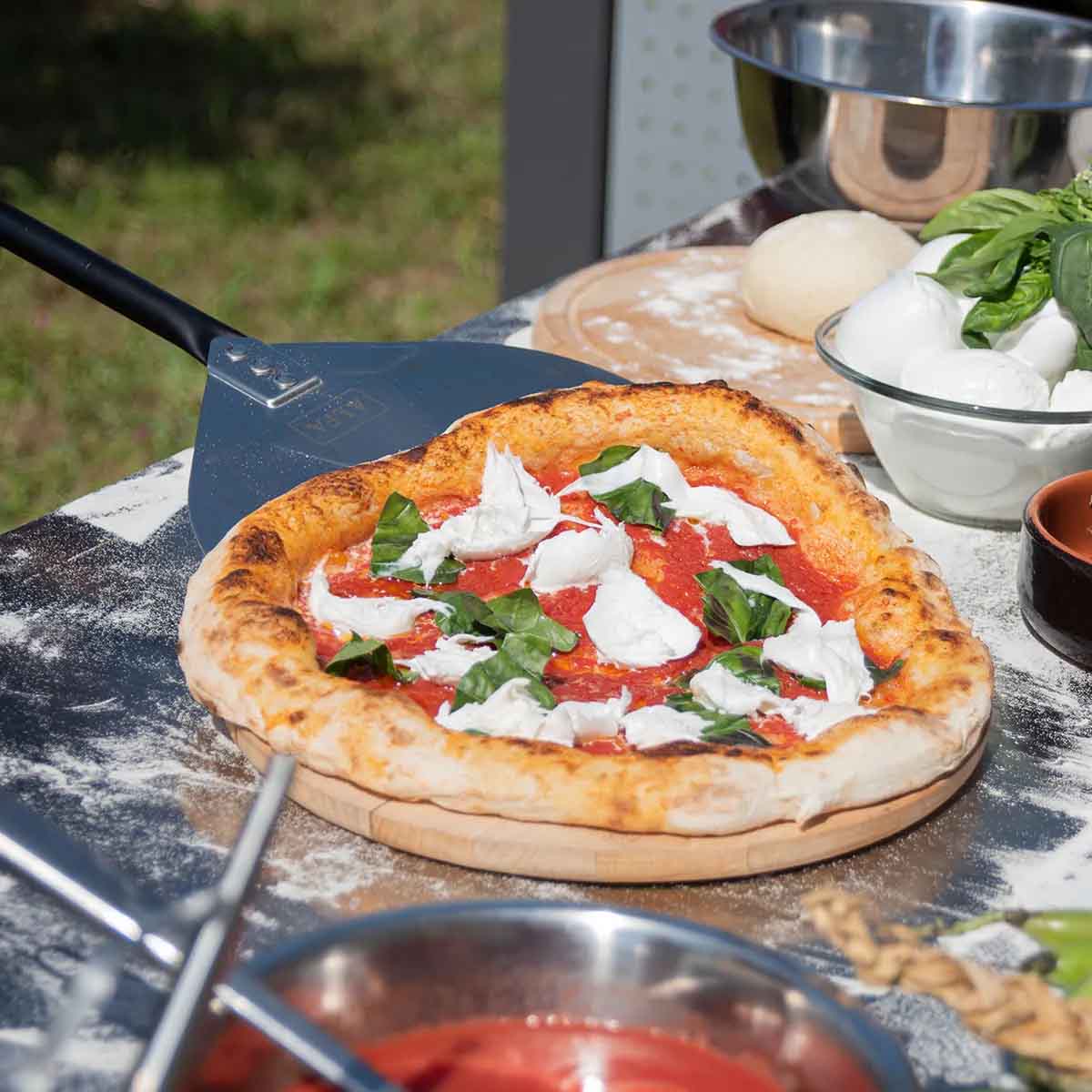 Alfa Refrattari srl Pizzaiolo Master Kit (Schaufel Set (Groß) + Essential Kit + Schneidebrett