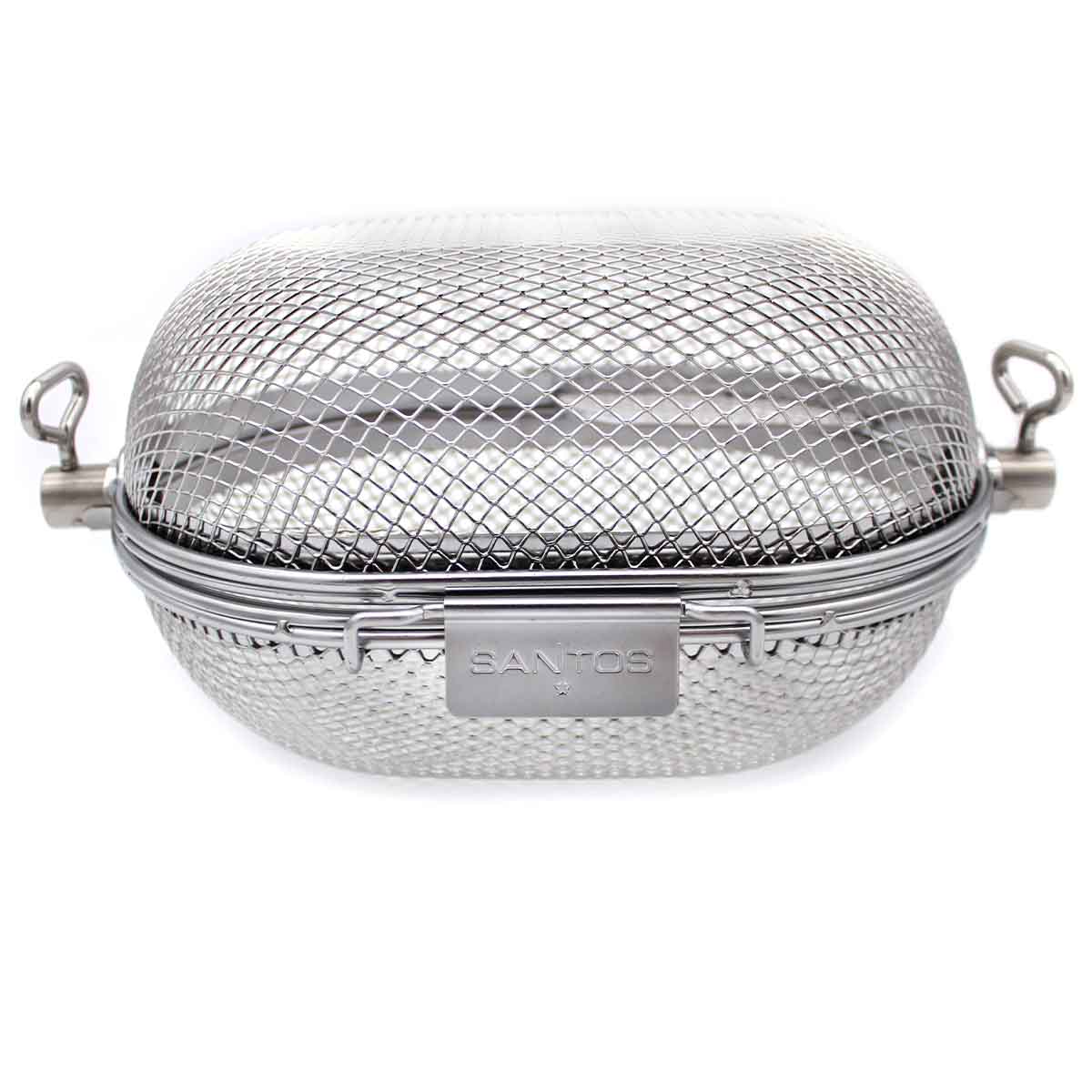 SANTOS XS Drehspieß Korb Grillkorb für schmale Grills, Edelstahl | Retoure