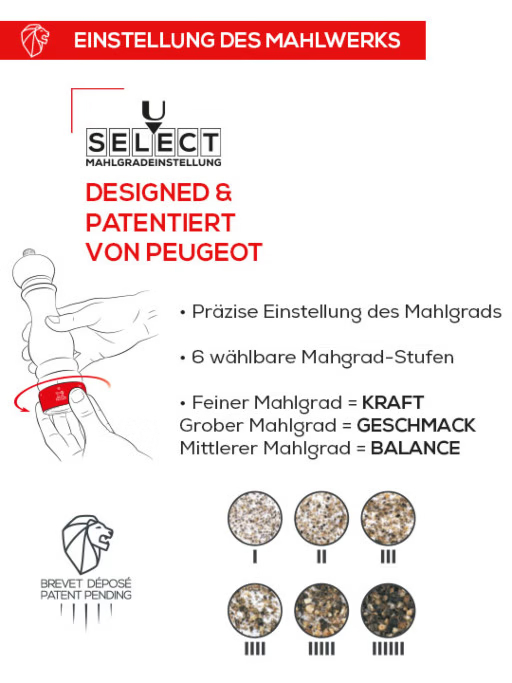 PARIS Pfeffermühle u'Select satinschwarz 18 cm