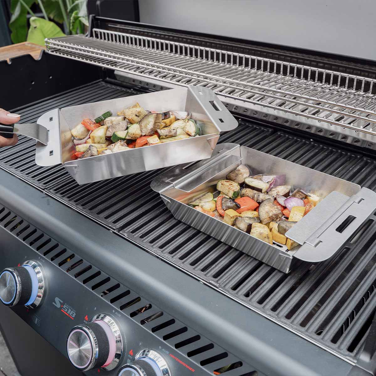 SANTOS Grillkorb-Set Edelstahl | stapelbar
